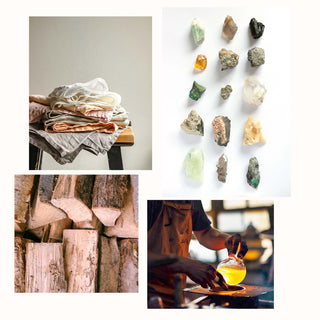 Moorizon curated premium materials, high-quality textiles, leather, stone, and wood