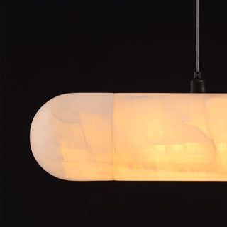 Moorizon Calista long linear chandelier, extended island pendant with warm diffusion