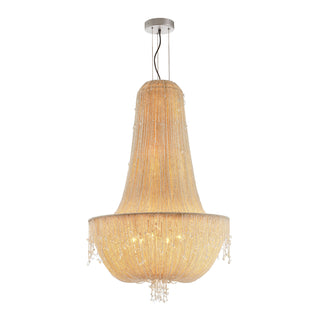 Moorizon Cascade beaded chandelier, large tiered strands for foyer or staircase lighting