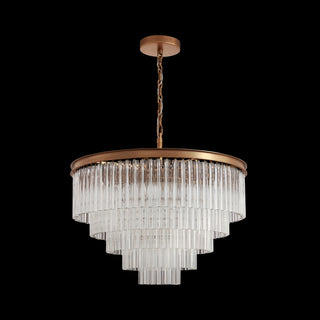 Moorizon Marais Round Chandelier Medium – Elegant round chandelier with cascading glass prisms