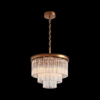 Moorizon Marais Round Chandelier Small – Tiered round crystal chandelier with warm brass canopy