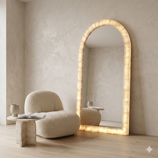 How to Style a Floor Mirror in the Living Room, Bedroom, and Entryway