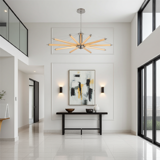 Moorizon Aurora radial multi-arm chandelier, modern statement light for living rooms