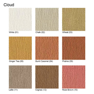 Cloud fabric swatches in off-white and soft grey