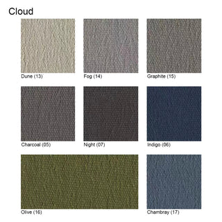 Cloud fabric swatches in light grey tones