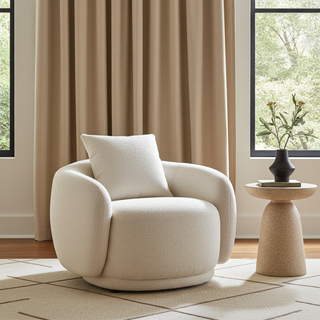 Moorizon LoveNest 1-seater chair in Chalk — clean silhouette, soft upholstery, neutral interior