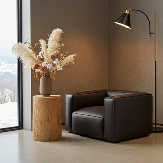 Moorizon Titan Luxe 1-seater in New Black — deep seat lounge chair with tailored upholstery