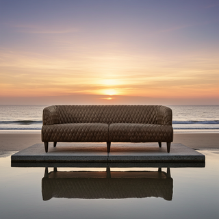 Moorizon Vintage Diamond 1-seater in Local Brown — vintage-inspired lounge chair with channel detail