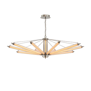 Aurora Embrace chandelier with gold and silver sculptural arms and canopy in a starburst layout