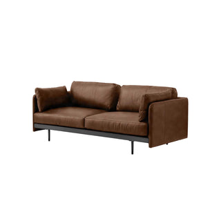 Edge Collection three-seater sofa in light brown leather