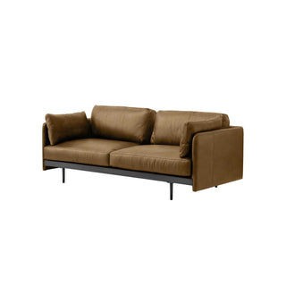 Edge Collection three-seater sofa in local brown leather