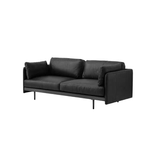 Edge Collection three-seater sofa in new black leather