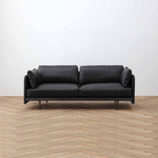 Edge Collection three-seater sofa in new black leather