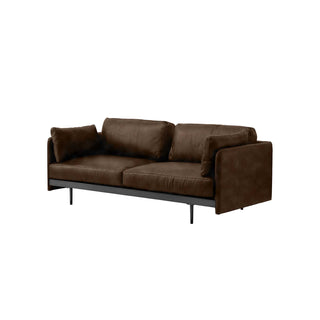 Edge Collection three-seater sofa in dark brown leather