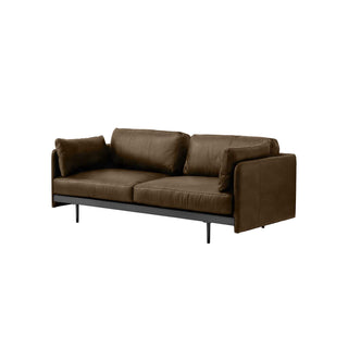 Edge Collection three-seater sofa in whiskey brown leather