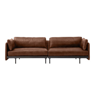 Edge Collection four-seater sofa in light brown leather
