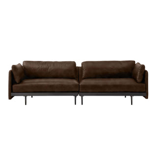 Edge Collection four-seater sofa in dark brown leather