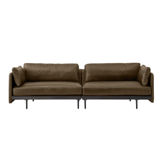 Edge Collection four-seater sofa in whiskey brown leather