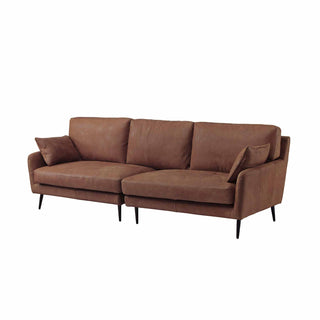 angle view of couch sofa in light brown leather