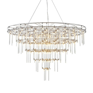 Aura Round Tiered Glass Rod Chandelier