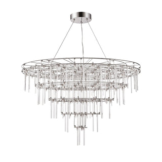 Aura Round Tiered Glass Rod Chandelier