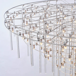 Aura Round Tiered Glass Rod Chandelier