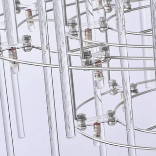 Aura Round Tiered Glass Rod Chandelier