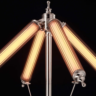 Moorizon Stardust Floor Lamp – Stainless steel frame with vertical glass rods, modern tall lamp for living room or office