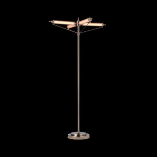 Moorizon Aurora glass-tube floor lamp with warm glow, minimalist sculptural lighting
