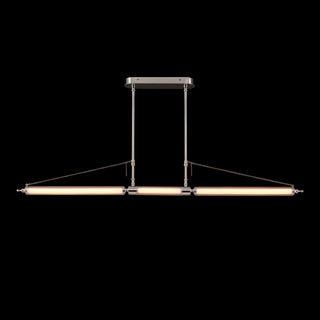 Moorizon Aurora linear chandelier, elongated modern ceiling light with glass elements