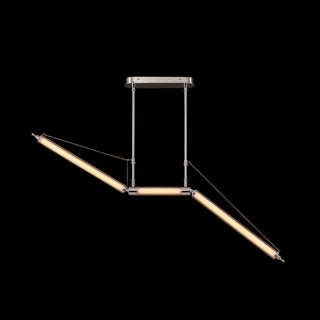 Moorizon Aurora linear chandelier long, glass-tube island light for kitchens and kitchen islands