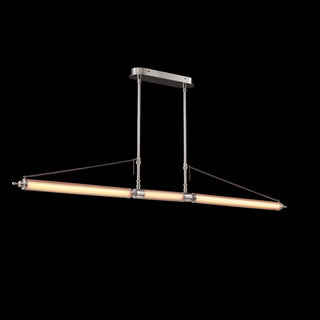 Moorizon Aurora linear chandelier long, sleek modern island pendant with glass elements