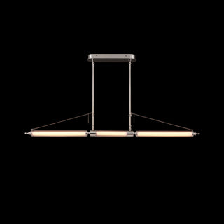 Moorizon Aurora linear chandelier short, minimalist multi-tube pendant for entryways