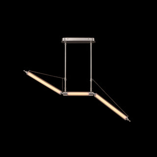 Moorizon Aurora short linear chandelier, compact bar light with glowing glass