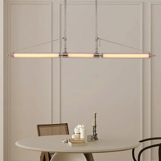 Moorizon Aurora linear glass chandelier, short version for dining table or entry