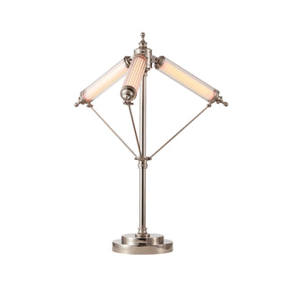 Moorizon Aurora table lamp with clear glass tube, contemporary minimalist design