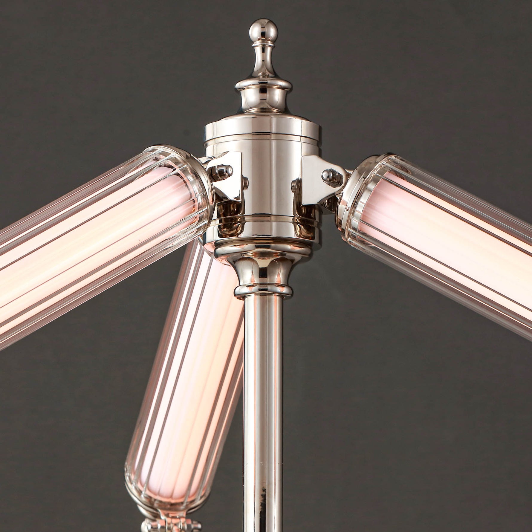 Moorizon Aurora table lamp, luminous glass tube on metal base, modern desk light