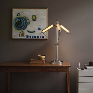 Moorizon Aurora table lamp with glowing glass tube, minimalist bedside lighting