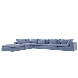 Moorizon Balance Collection blue fabric sofas, modern modular living room seating