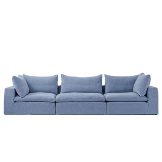 Moorizon Balance Collection blue fabric sofas, full modular sectional sofa set for living room, 3 seaters, 4 seaters