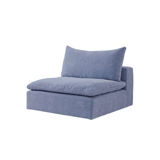 Moorizon Balance Collection blue fabric sofa armless chair, modern modular sectional seating