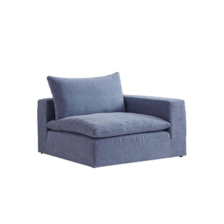 Moorizon Balance Collection blue fabric sofa LAF (left arm facing) chair, stylish sectional module
