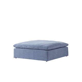 Moorizon Balance Collection blue fabric sofa ottoman, contemporary modular footrest
