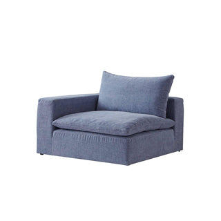Moorizon Balance Collection blue fabric sofa RAF (right arm facing) chair, modern sectional seat