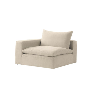 Moorizon Balance Collection tan fabric sofa RAF (right arm facing) chair, modern sectional module