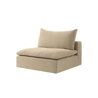 Moorizon Balance Collection tan fabric sofa armless chair, modern sectional seat
