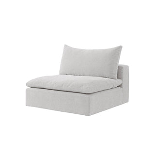Moorizon Balance Collection white fabric sofa, contemporary modular sectional seating