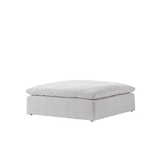 Moorizon Balance Collection white fabric sofa ottoman, modern modular sofa accessory