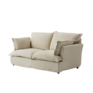Moorizon Basic American ivory fabric sofa, 2-piece elegant sofa collection for living room