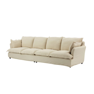 Moorizon Basic American ivory fabric sofa, 4-piece modern living room sofa set
